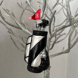 Robert Stanley Blown Glass Golf
Bag Ornament ~ Black & White